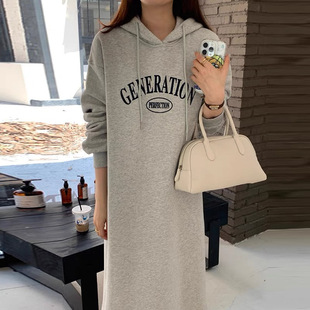 Real price 65 fish scales spring and autumn plus size thin 200kg pocket double hat split dress