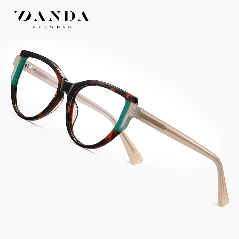 En stock al por mayor gafas PS8829 moda ojo de gato costura de comercio exterior gafas lisas pin primavera pierna gafas marco