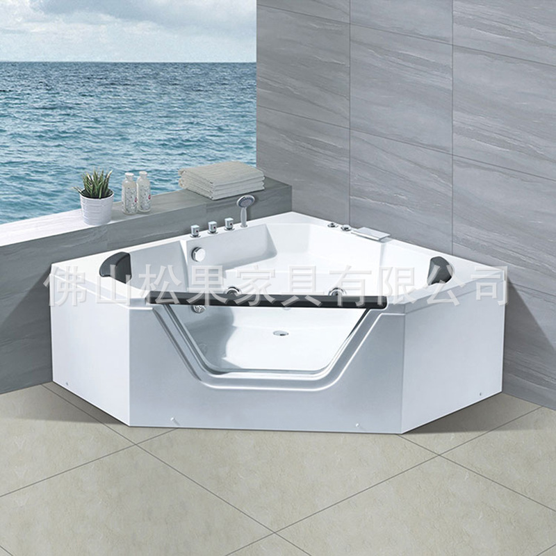 Factory Direct Acrylic Corner Household Double Bathtub Surf Massage Constant Temperature Couple Internet Celebrity Hotel Bathtub