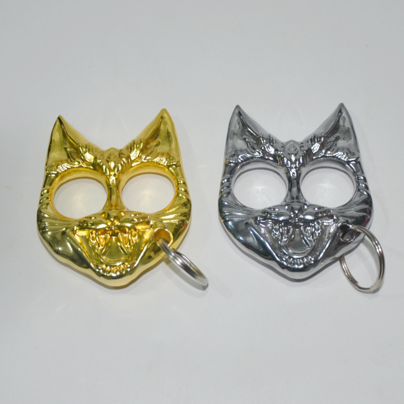 实心古铜猫 防身指虎 大白兔拳扣 二指扣 应急破窗逃生防身防狼猫