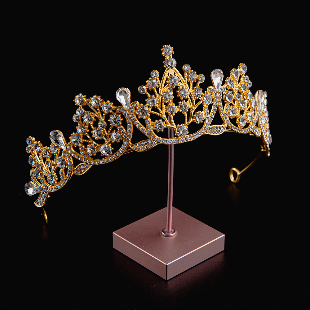 2024 verano explosivo material de aleación galvanizado estilo simple princesa corona de cumpleaños corona de boda corona de novia