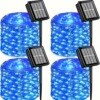 4 Pack Blue Solar Fairy Lights Each 39ft 120 led Solar跨境|ms
