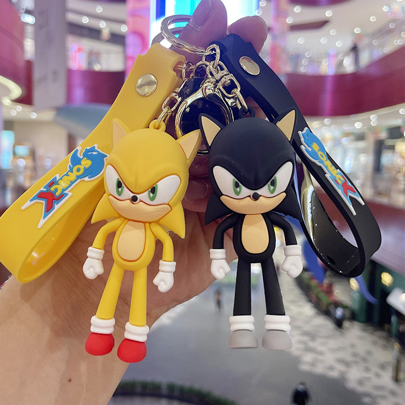 Animation Variable Speed Sonic Keychain Car Creative Keychain Pendant Cartoon Doll Bag Jewelry Keychain