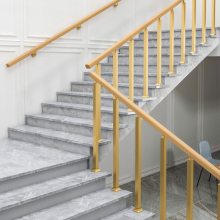 批楼梯扶手护栏简约现代平台室内阁楼铁艺栏杆立柱别墅家用实木围