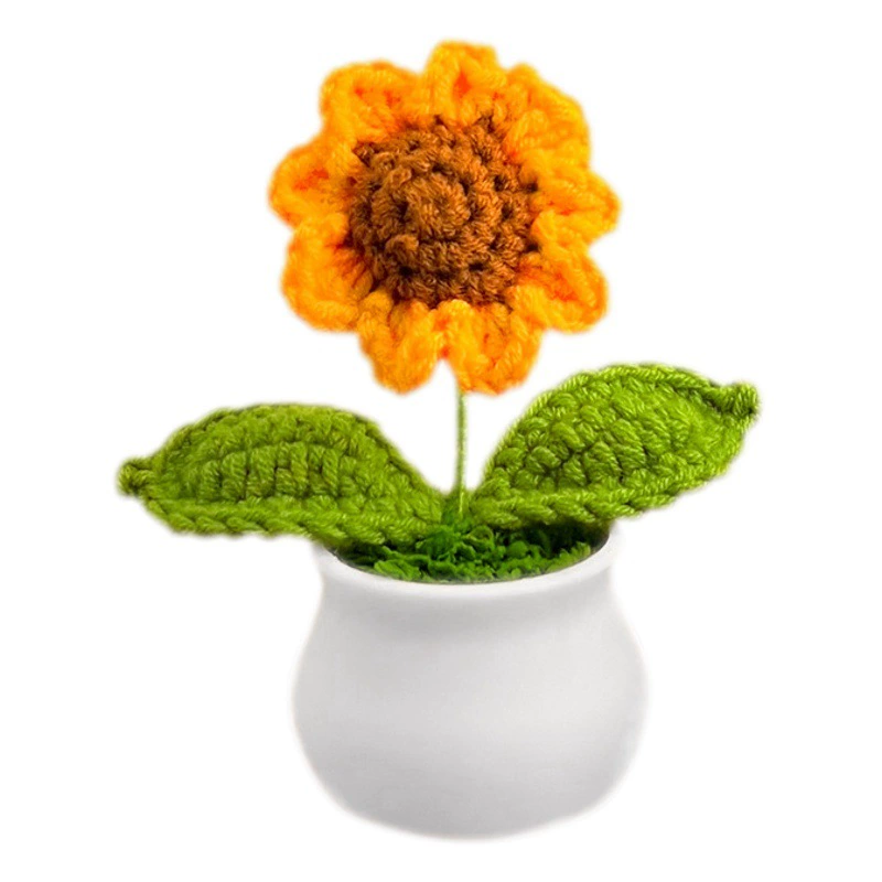 Подарки на день рождения креативные девушки дарят подружки автомобильные украшения Настольный декоративный букет подсолнухов ручной работы плетение цветов