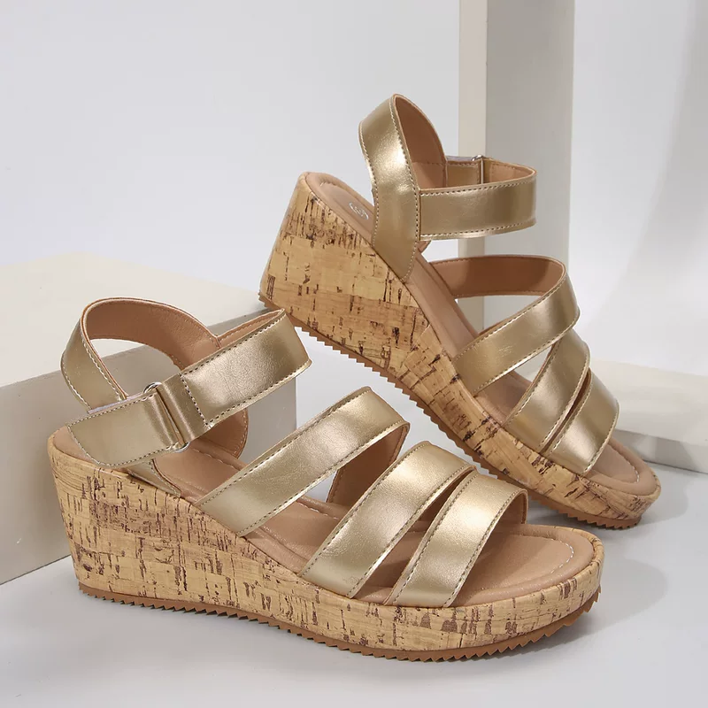 Summer sandals platform, fashionable high beach footwear, plus size, 7cm