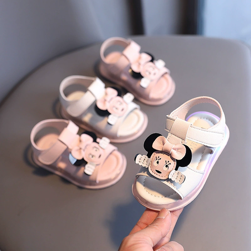 Сандалии с ручками Обувь принцессы на мягкой подошве лето 1 год для 2 девочек 1 год обувь для малышей Детские сандалии Foreign Air