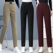 休闲卫裤中老年妈妈九分裤2024秋冬新款女裤高腰宽松休闲萝卜裤子