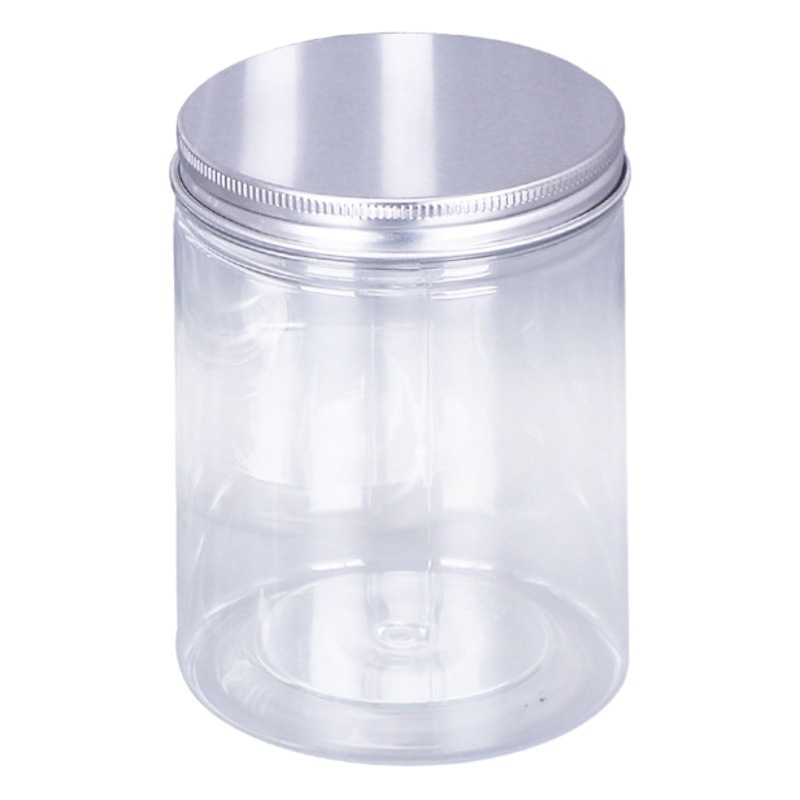 Fábrica en stock tarro de alimentos PET transparente sellado tarro de plástico tuerca snack té sub-embalaje botella de embalaje de Boca Grande