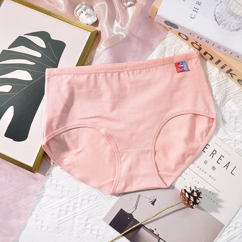 4886 Женские хлопковые трусы Renjia Mei Candy Cotton DL, однотонные простые женские брифы, низкая посадка