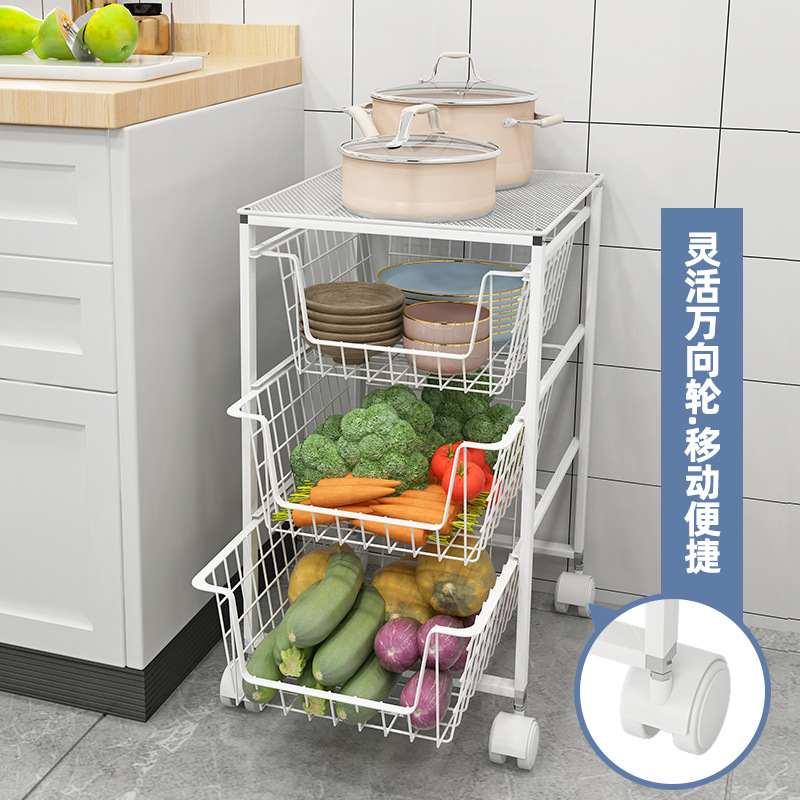 GJU8 Kitchen Pull-out Cabinet Drawer Basket Dish Plate Drawer Iron Spice Drawer Pull-out Conversion Built-in