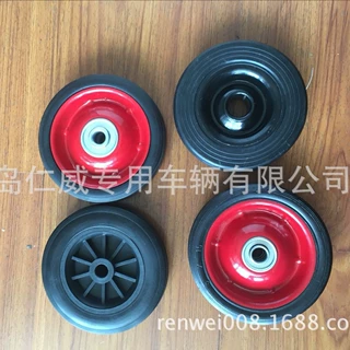 厂家直销橡胶小轮子 5x1.5寸实心轮 125x32MM橡胶轮 5寸行李车轮