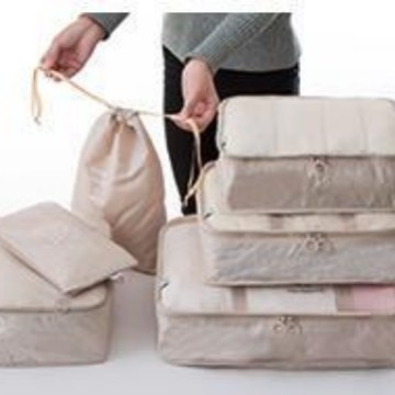 Set de bolsas de viaje de sarga, organizadores de ropa 6–8 piezas para maleta.
