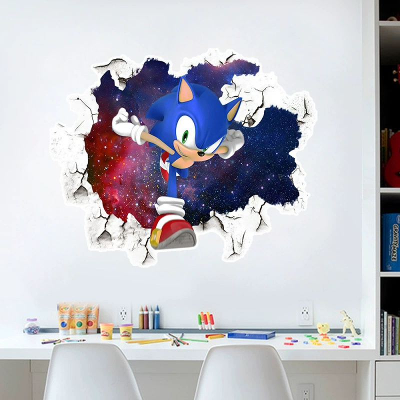 Новый мультфильм Соник наклейка самоклеящаяся оптом ПВХ детская комната стены декоративные аниме граффити наклейки