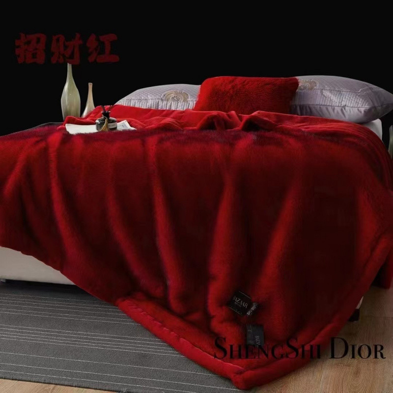 FRI 높은 가치의 웨딩 담요 두꺼운 더블 레이어 큰 빨간 담요 커버 담요 겨울 따뜻한 기모 커버 웨딩 커버