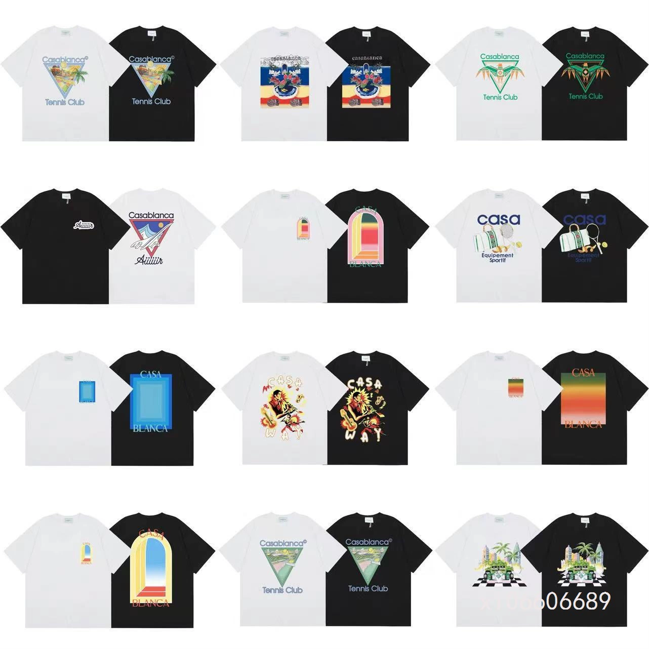 24 весенне-летних новых корта Casablanca Tennis Club с буквенным принтом CASA star в одном стиле с короткими рукавами