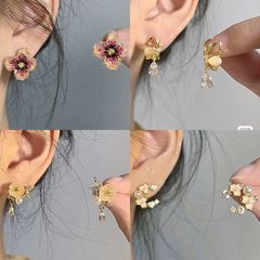 氣質設計感花朵輕奢耳釘女生高級茶系精緻獨特復古個性耳飾2023年