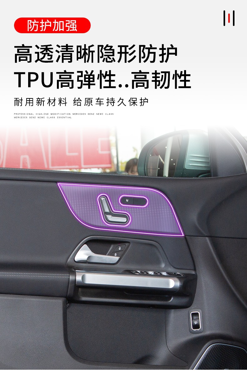 20-25 Mercedes-Benz Glb Center Console Gear Shift Interior Stickers Car Accessories Modified Special Paint Transparent Tpu Protective Film