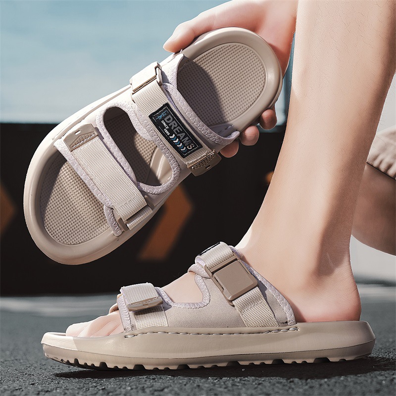 Sandalias zapatos de playa con punta abierta casuales de verano para hombres zapatos de sandalias exteriores antideslizantes de fondo suave de Tailandia para hombres