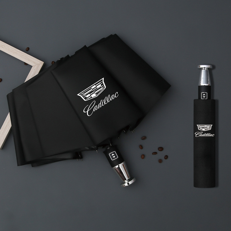 Paraguas Rolls-Royce con 10 varillas, plegado automático, revestimiento negro para protección solar, paraguas Mercedes, paraguas con logotipo de coche de tienda 4S.