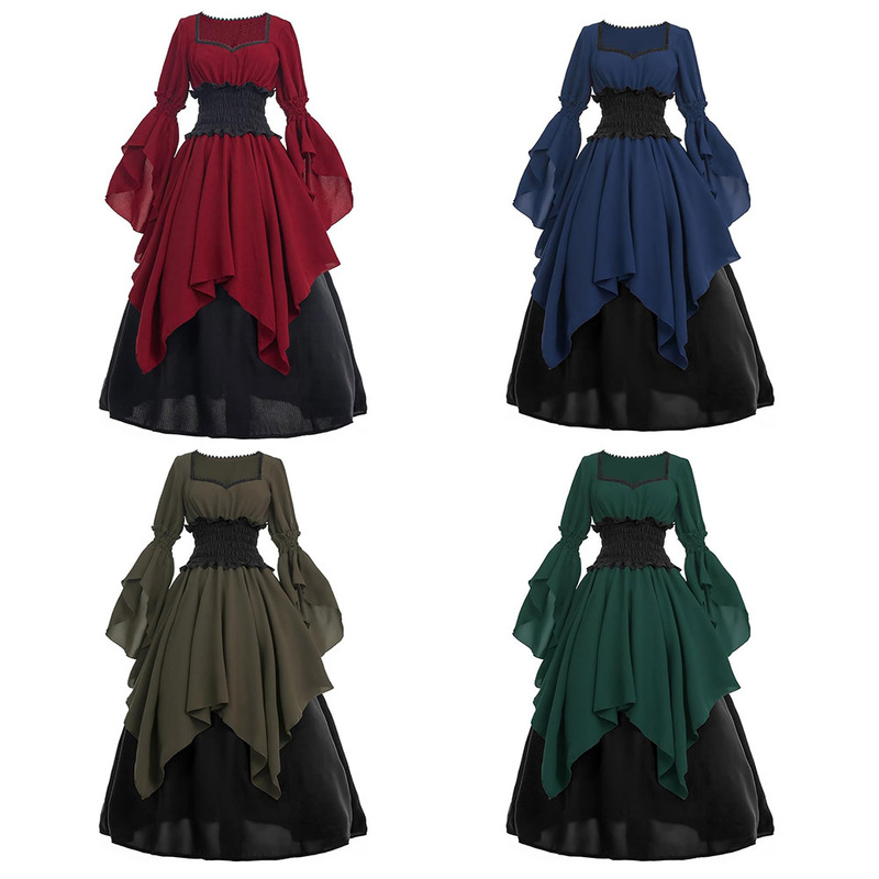 Amazon Wish Hot Sale Medieval Renaissance Victorian Pirate Witch Dress Dress