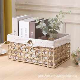 跨境编织收纳篮客厅遥控器杂物储物筐儿童玩具积木整理篮收纳盒