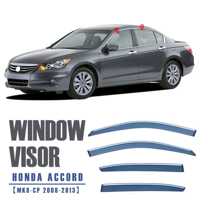 Rain shield — Accord Window Visor - standard-packing-without-logo-accord-accord-mk8-cp-2008-2013-with-bright-strips-rain-shield