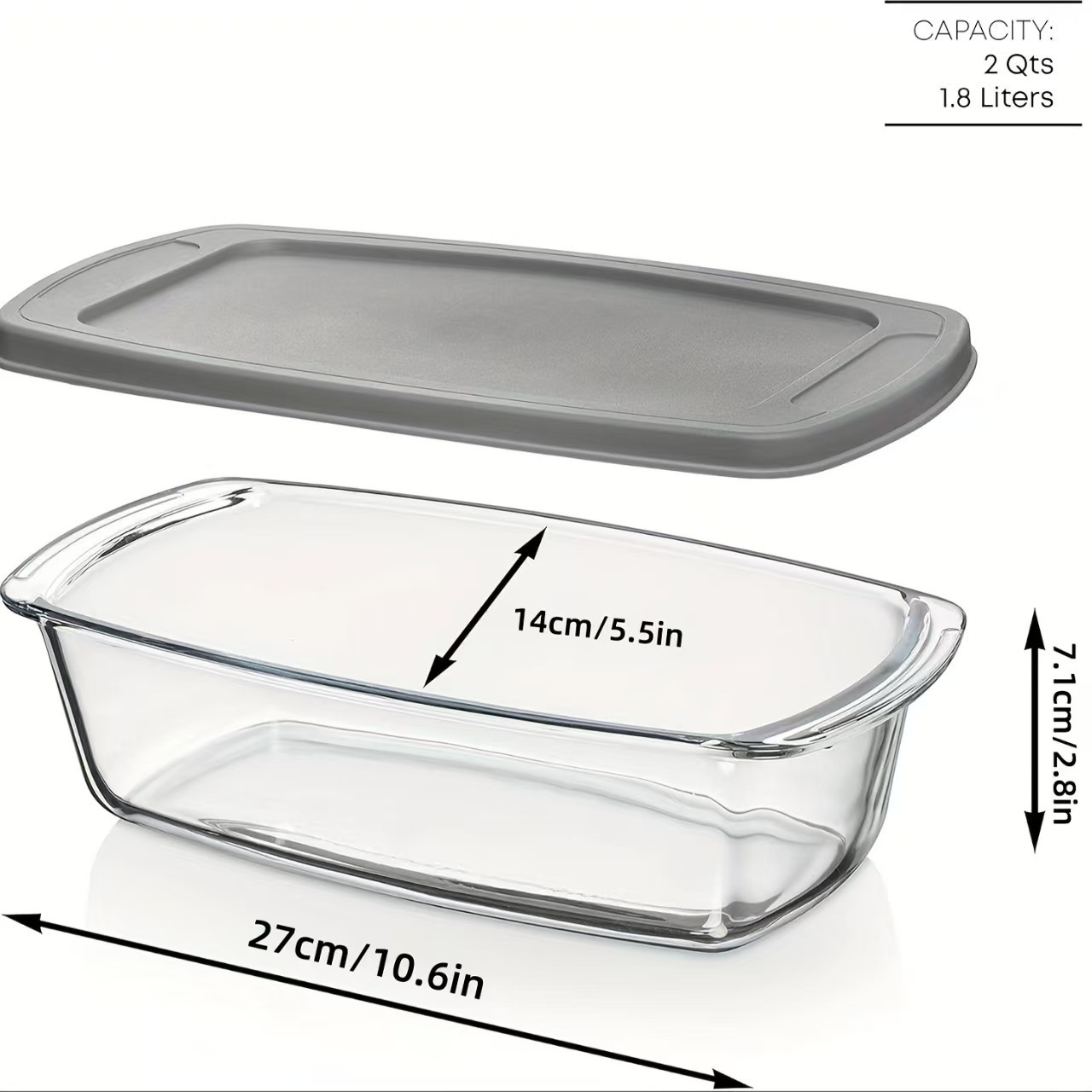 Bandeja Rectangular de Vidrio para Hornear, Vidrio Templado, Resistente al Calor, para Microondas y Horno