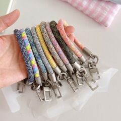 高端金属银扣手婉短绳