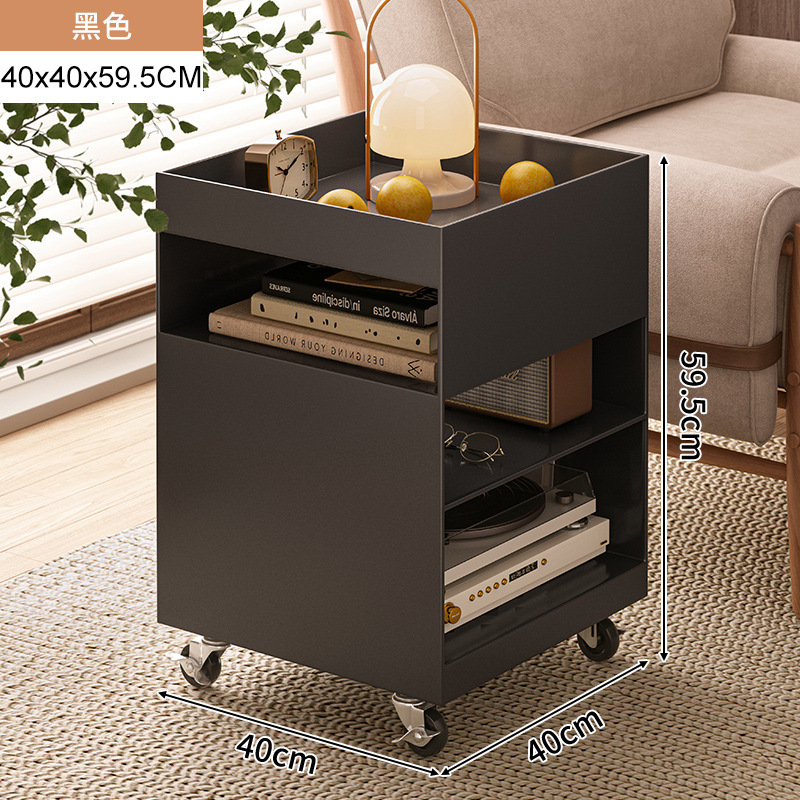 Estante de mesita de noche simple, estante de hierro extraíble, dormitorio doméstico, red roja, carro creativo, almacenamiento, armario lateral