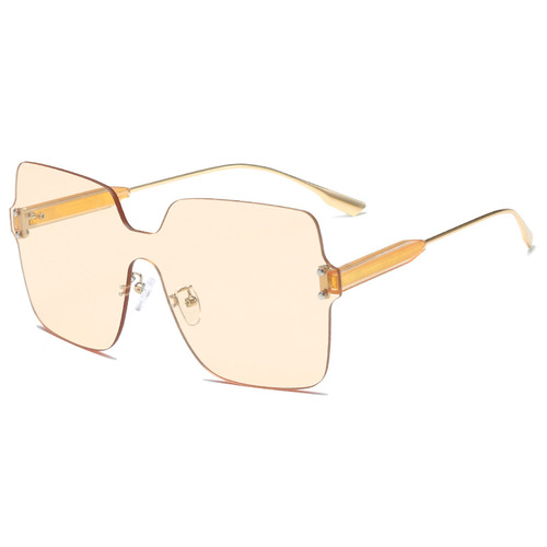 D Home New Fashion Women's Large Frame Baby Celebrity Same Style Internet Celebrity Jelly Color One-Piece Sunglasses Cross-Border Sunglasses