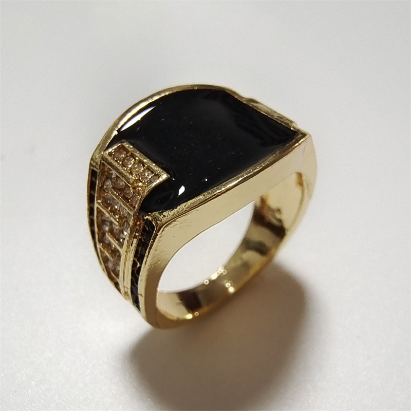 Gem, Rhinestones Inlay Material Rings Classification 13, 14, 6 Ring Size Simple Style Geometric Alloy Inlay Gem Rhinestones Men's Rings