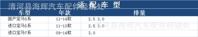 Applicable to 530Li/520/523i/528 Air filter