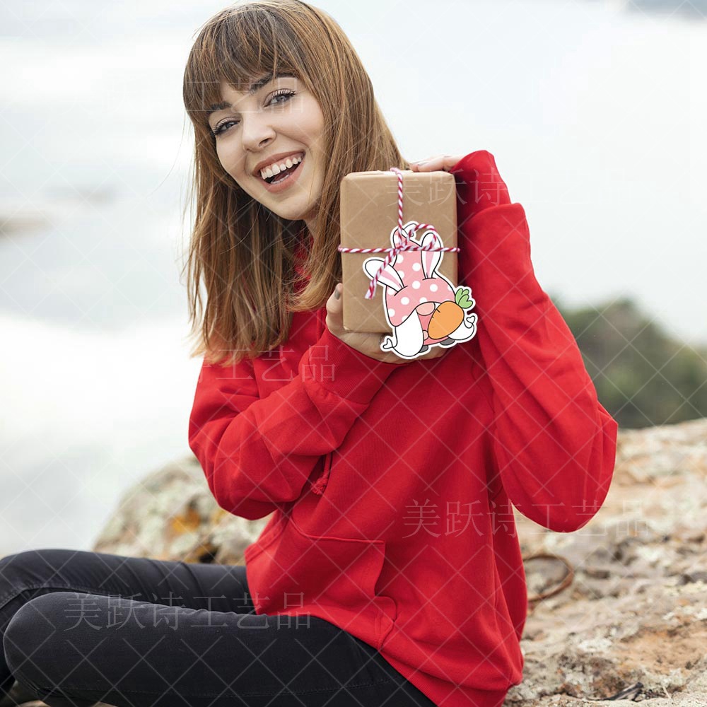 2024 Nueva Pascua decoración colgante tema enano conejo carnaval fiesta decoración etiqueta colgante