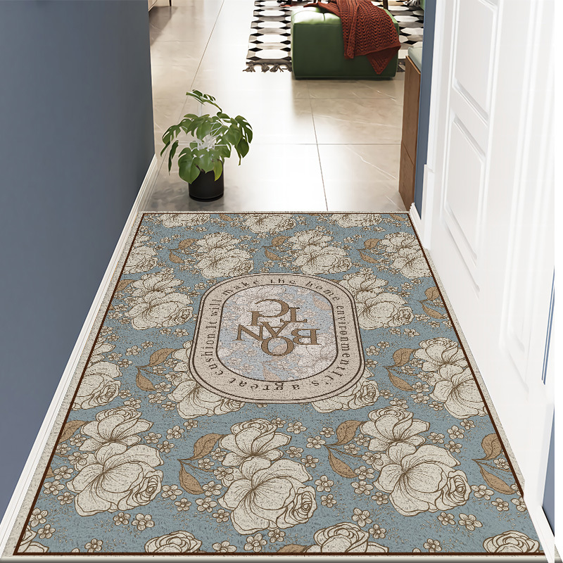 American lujo ligero cortar anillo de seda alfombra puerta raspar barro tierra alfombra antideslizante hogar alfombra de suelo