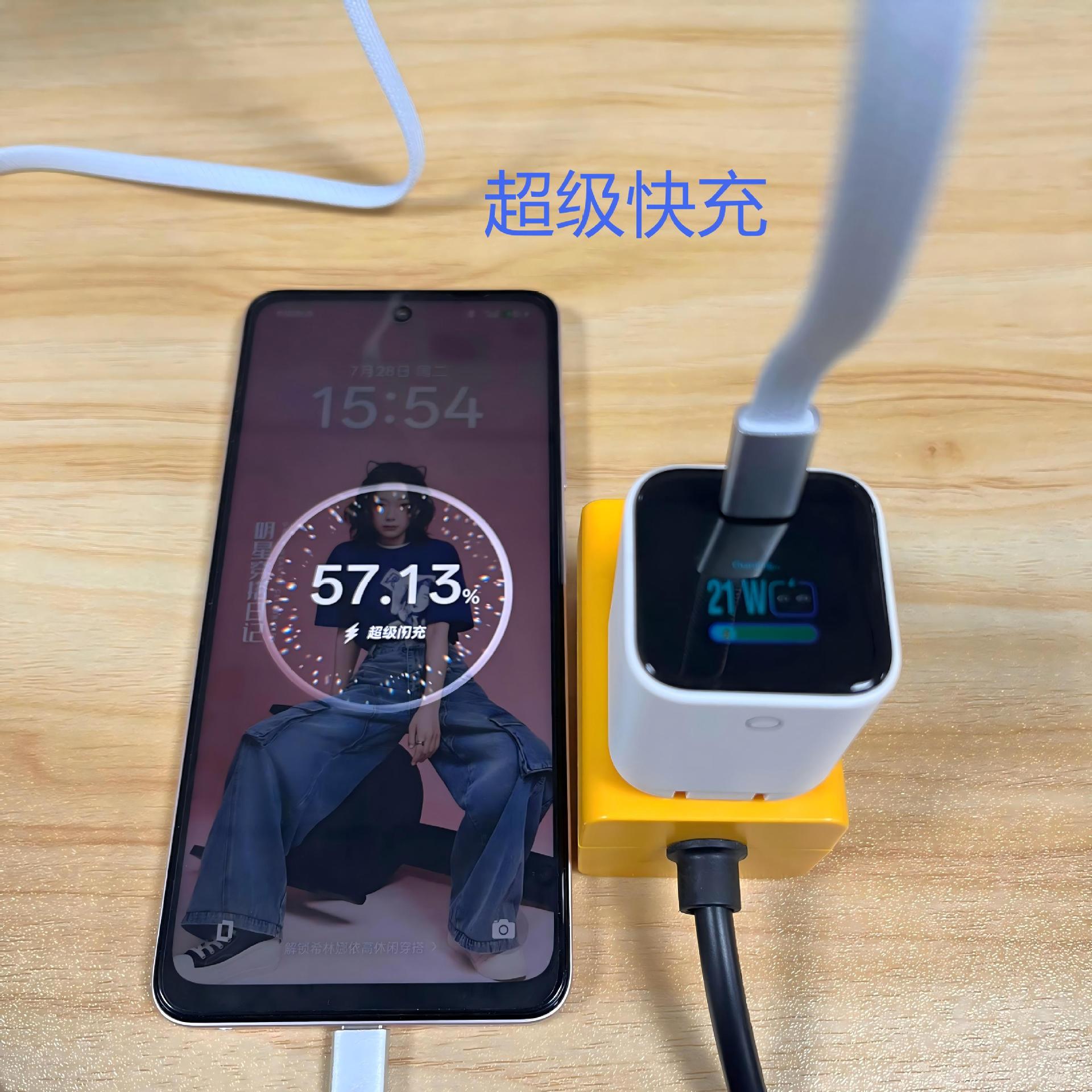 跨境足45W智能数显氮化镓充电器适用苹果安卓typec手机充电器快充