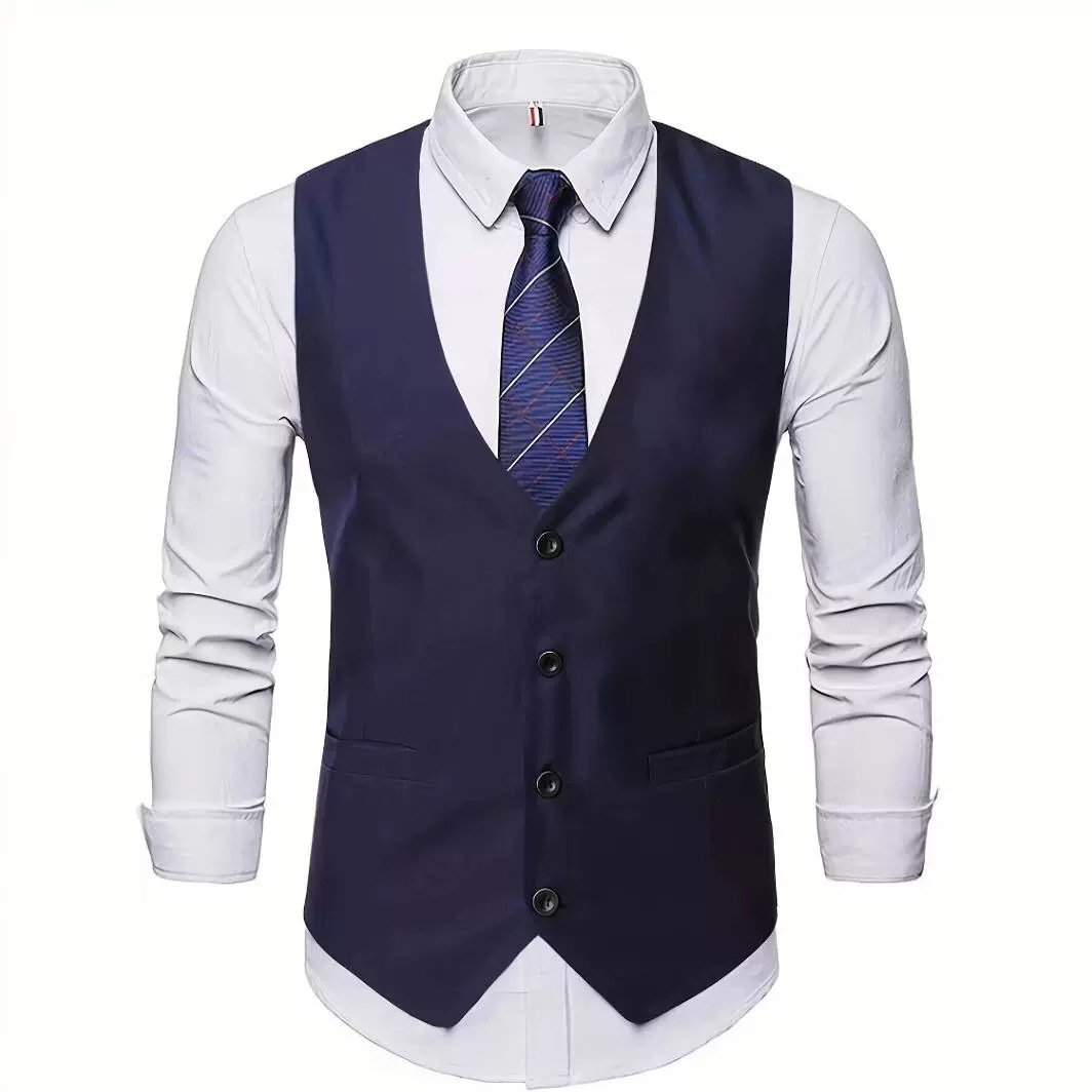 Traje europeo chaleco para hombres delgado ocio negocios guapo traje de hombro chaleco de mejor hombre moda británica