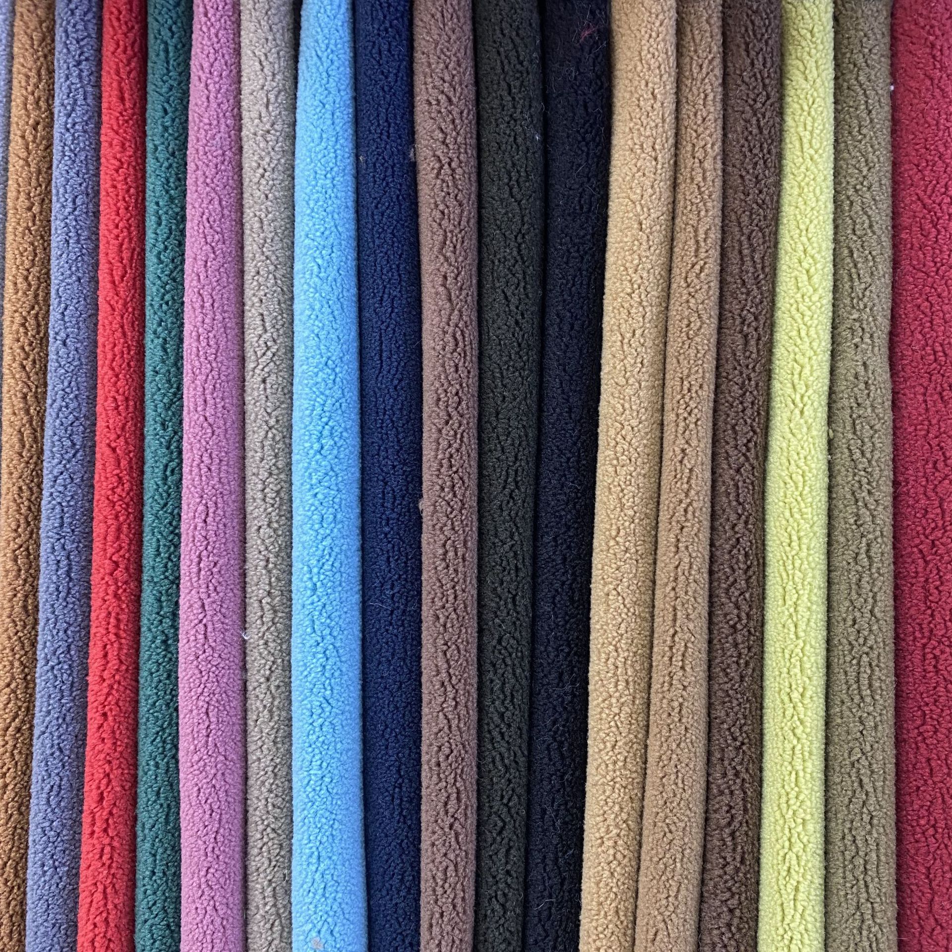 Cacao de grano pequeño suave tela de cachemira de grano pequeño chaqueta de moda ropa bolsa suéter peluche