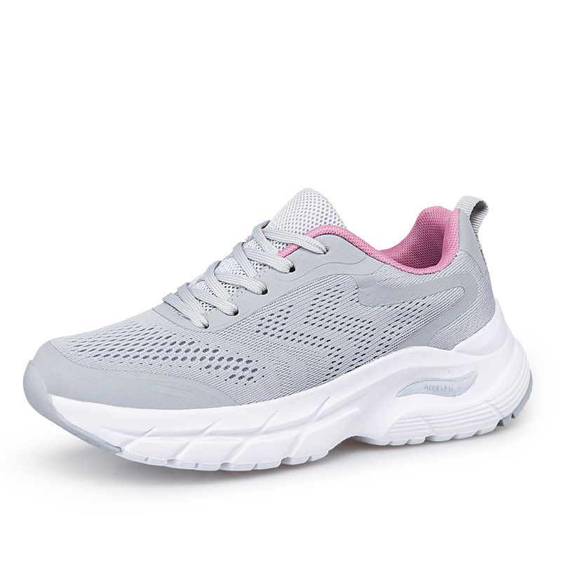 2025 zapatos deportivos de mujer primavera y otoño tela transpirable suela suave ligera zapatos casuales de carreras zapatos de mamá