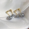 Retro fashionable earrings from pearl, French retro style, 2023 collection, western style, light luxury style