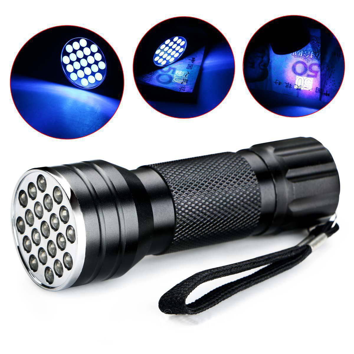 A large number of in stock LED ultraviolet violet flashlight UV money lamp pet mini violet lamp flashlight