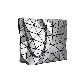 Matte shoulder bag with zipper with diamond pattern, one-shoulder bag
