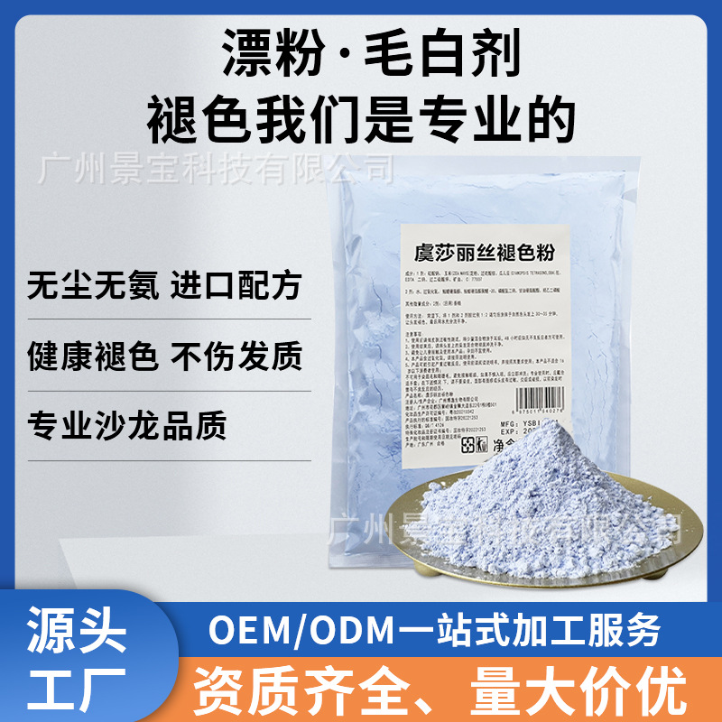 现货漂粉染发剂发廊专用漂发剂不伤发褪色粉无氨无尘蓝漂粉毛白剂