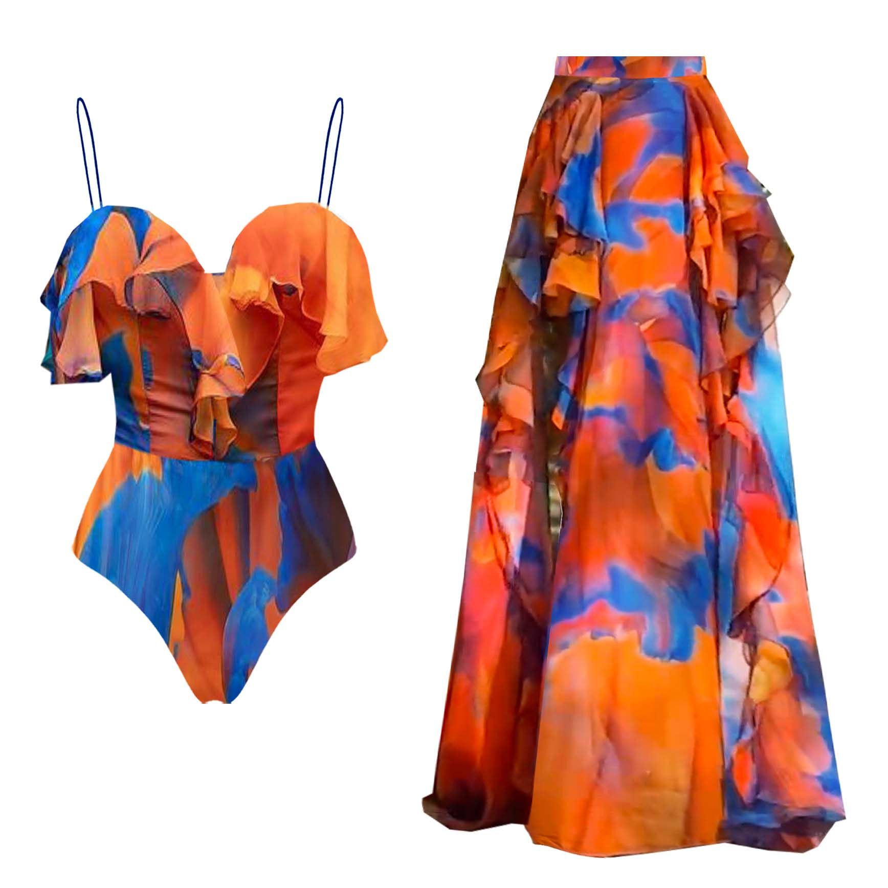 2026 trajes de baño europeos y estadounidenses nuevos trajes de baño unidos de borde de loto trajes de baño de playa set de vacaciones de mujeres transfronterizas