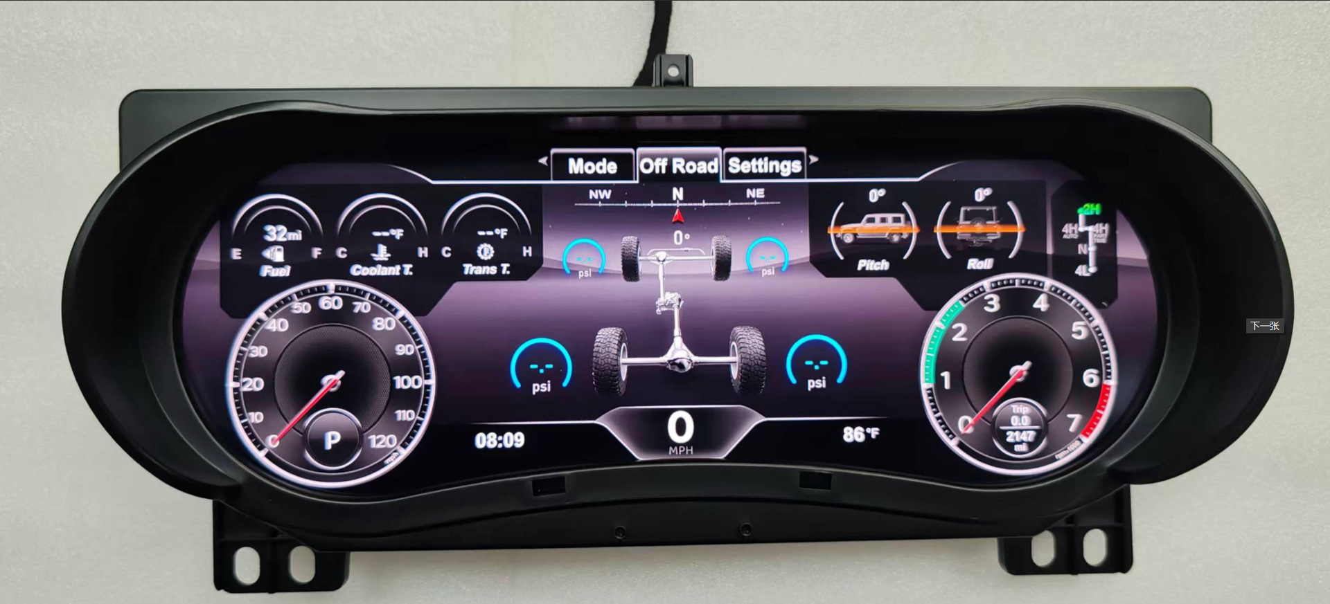 Suitable for Jeep Wrangler Jl2018-2023 Full Lcd Dashboard, Non-Destructive Direct Plug-In Multi-Function Lcd Instrument