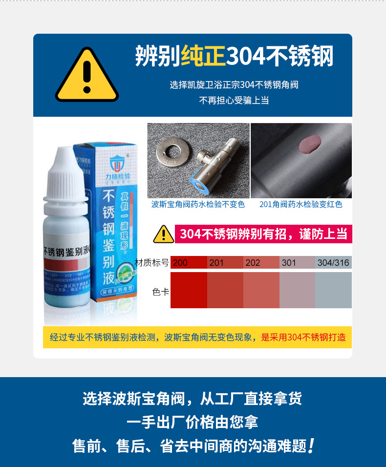 304不锈钢水龙头角阀 冷热混水一进二出三通角阀不锈钢全铜六角阀详情5