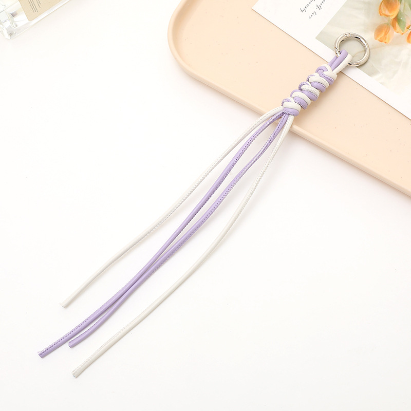 Nuevo tipo de cuerdas de cuero PU llavero colgante in bolsos de moda colgante cadena accesorios DIY tejido a mano