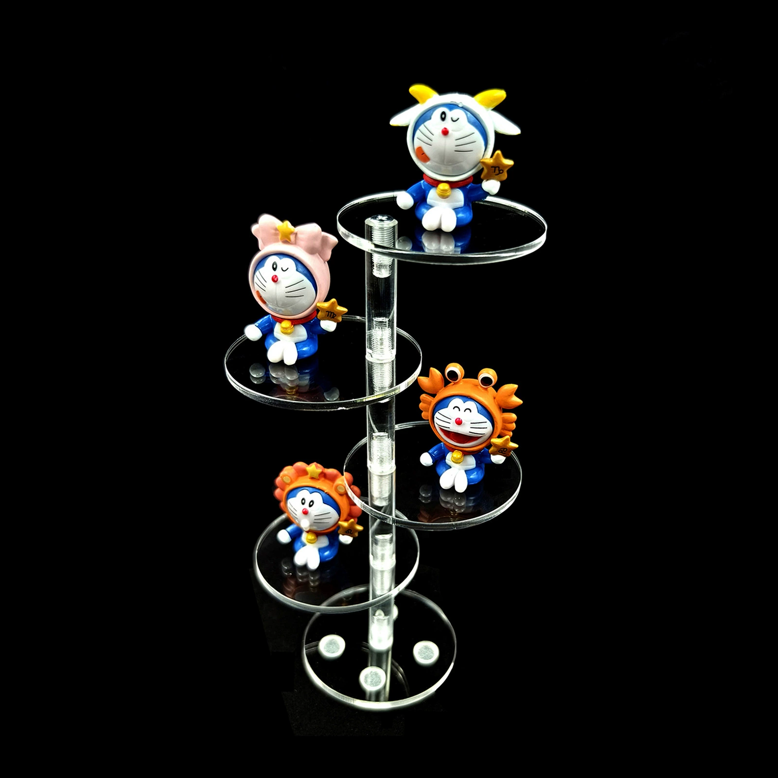 5-слойная прозрачная акриловая подставка для дисплея, вращающаяся полка для хранения кукол ручной работы, круглая полка для хранения ювелирных изделий