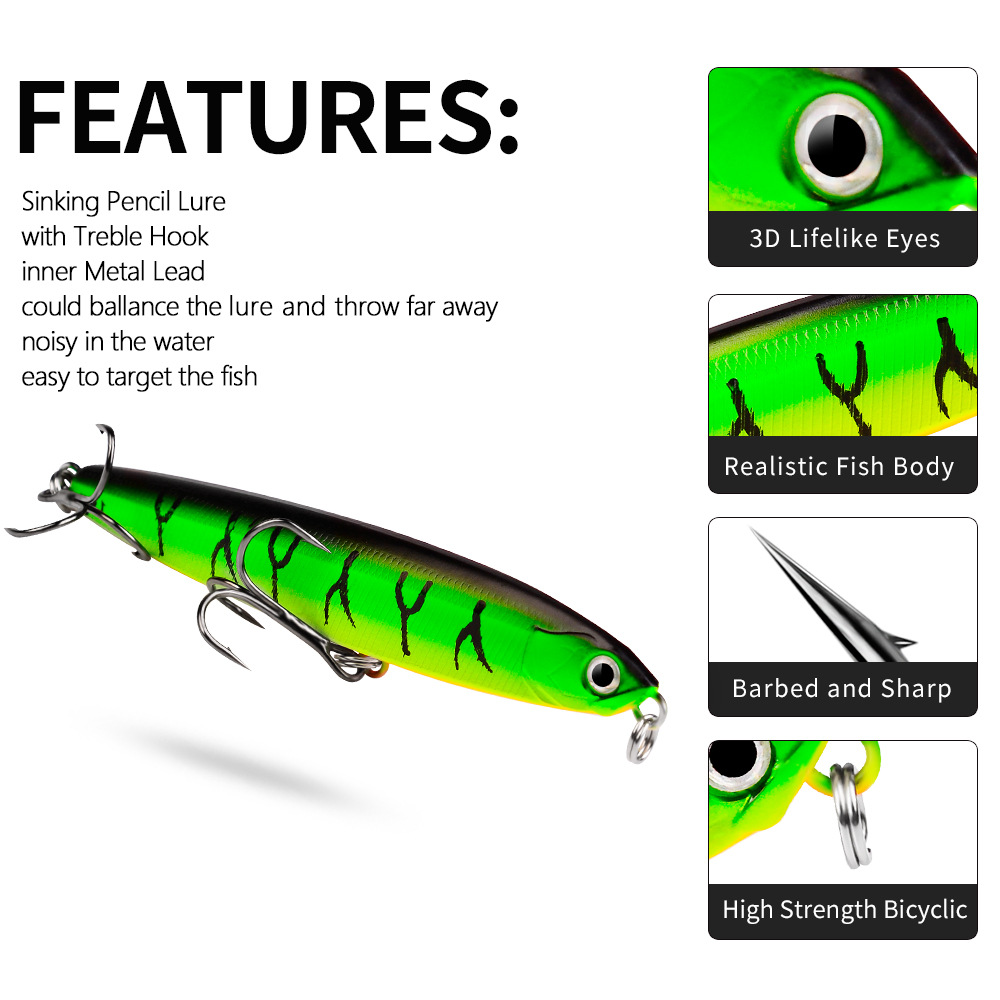 5 Colors Shallow Diving Minnow Lures Sinking Hard Plastic Baits Fresh Water Bass Swimbait Tackle Gear