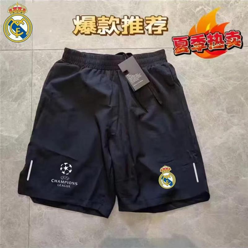 Spring and Summer 2025 New Sports Shorts Real Madrid Football Training Quick-Drying Breathable Five-Point Shorts Men's Fitness Shorts